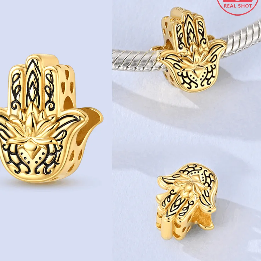 Authentic Gilded Hamsa: Amulet of Divine Protection