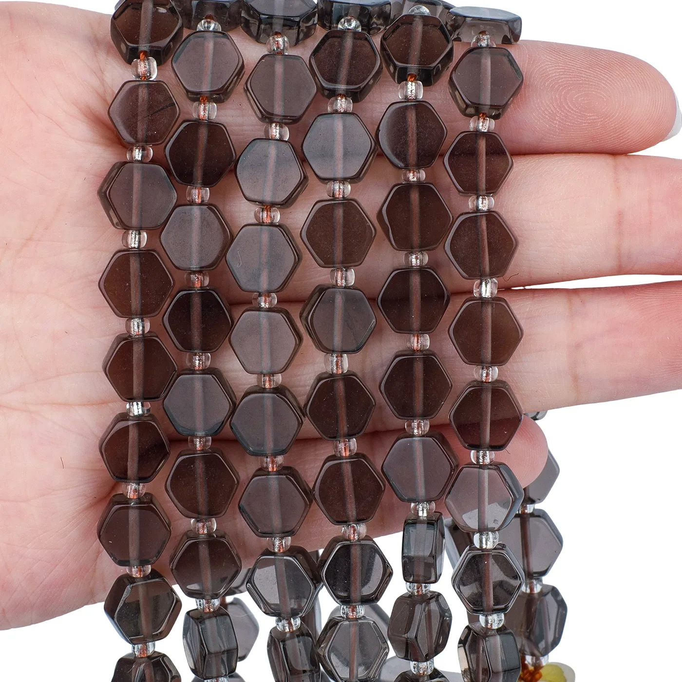 Authentic Smoky Quartz Hexagon Grounding Talismans