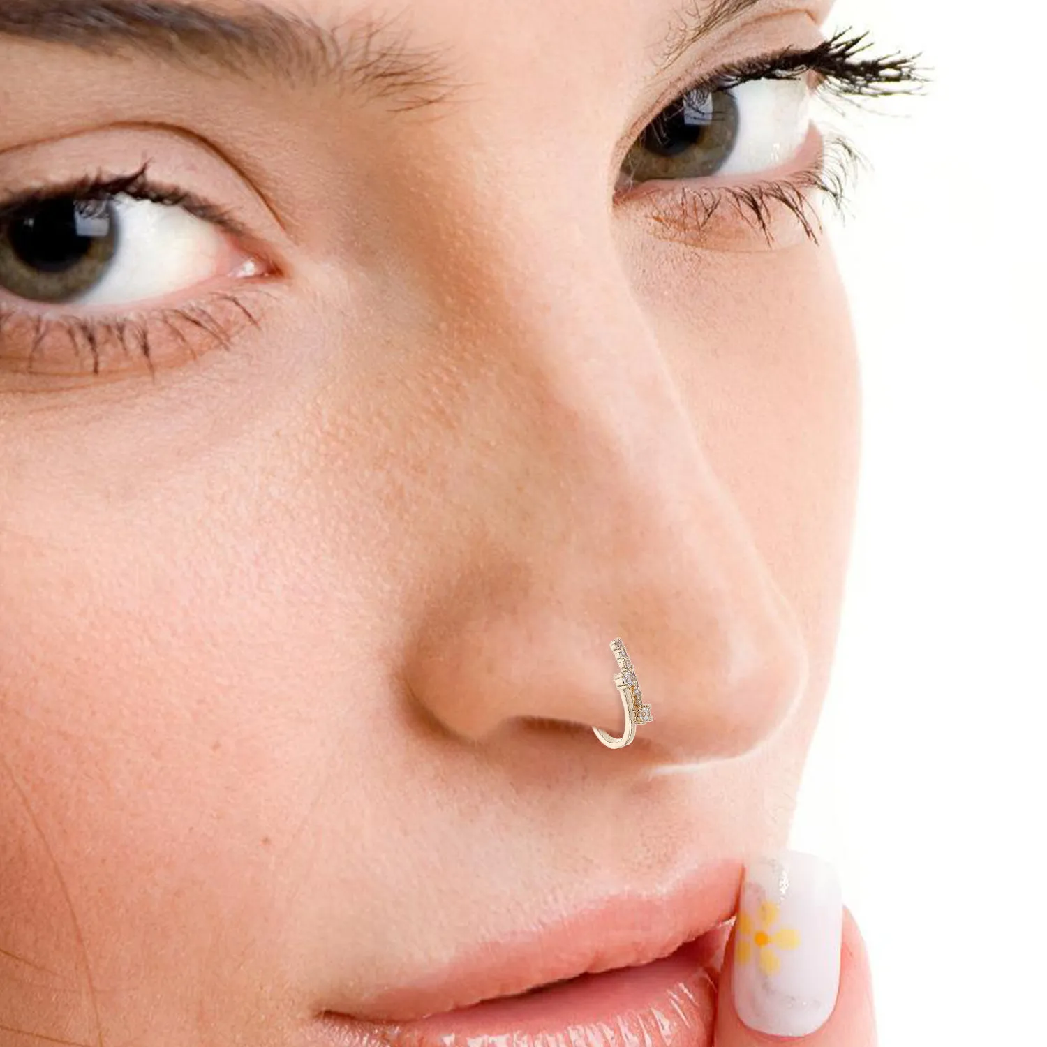 Authentic Celestial T-Style Radiance Faux Nose Cuff Pair