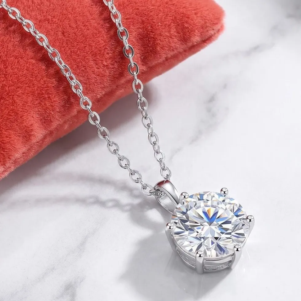 Authentic 925 Sterling Silver Necklace Pendant Chain Fine Jewelry for Woman Wedding Engagement Sparkling Classic Party Gifts