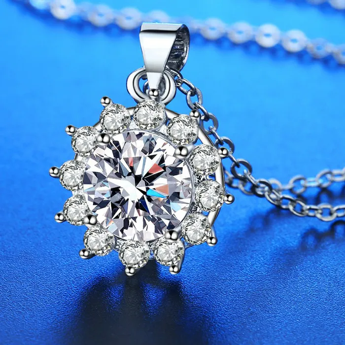 Authentic 925 Silver Necklace Pendant 5A Zircon Top Quality Sterling-Silver Jewelry for Woman Wedding Sparkling Classic Party Gifts