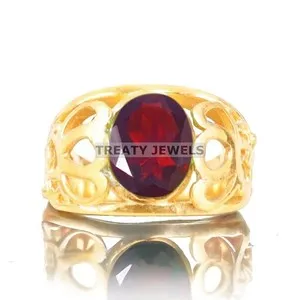 Authentic The Crimson Sovereign: Garnet and Gilded Sterling Talisman