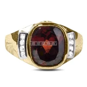 Authentic The Sovereign Ember: Garnet and Gold-Plated Sterling Silver Ring