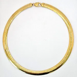 Authentic The Gilded Flow: Italian Vermeil Omega Serpent Chain