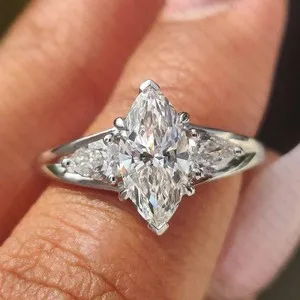 Authentic The Triad of Eternal Radiance: Marquise Moissanite Talisman