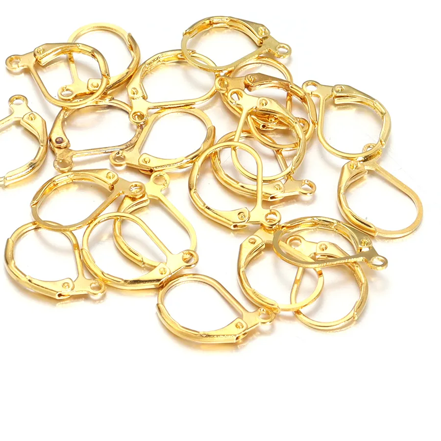 Authentic 50Pcs Hypoallergenic Earring Hooks French Lever Back Earwire Earrings Clasp For Jewelry Making Findings