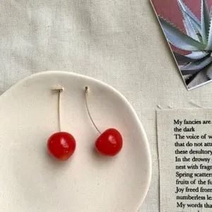 Authentic Golden Orchard Cherry Drop Earrings of Sweet Abundance