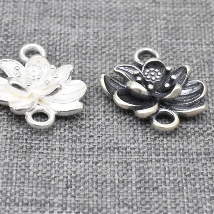 Authentic 2pcs of 925 Sterling Silver Lotus Connector Charms for Necklace Bracelet
