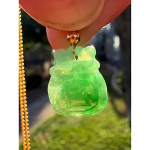 Authentic The Gilded Vessel of Abundance Jade Pendant
