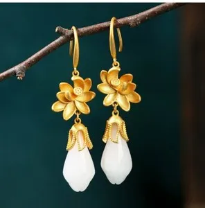 Authentic Ethereal Jade Blossom Talismans: 18K Gold-Plated Sacred Adornments