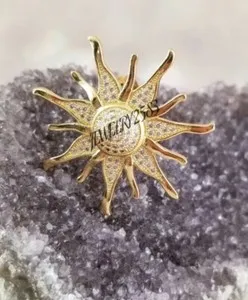 Authentic Solar Radiance Men's Charm Ring in Radiant Yellow Gold-Plated Silver