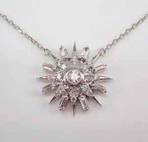 Authentic Celestial Radiance: The Golden Sun Moissanite Amulet