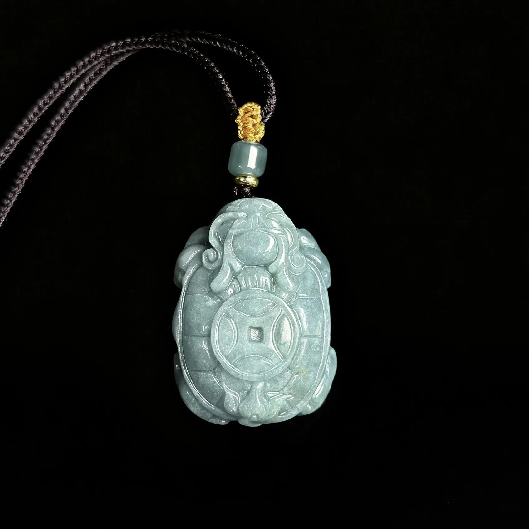 Authentic Natural A-grade Jade Money Dragon & Tortoise Pendant Gender-Neutral 3D Drop Earrings Lucky Symbolism Jewelry