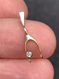 Authentic The Golden Wishbone of Destiny Moissanite Pendant