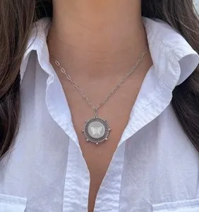 Authentic Jennifer Miller White Gold Plated Butterfly Medallion Necklace
