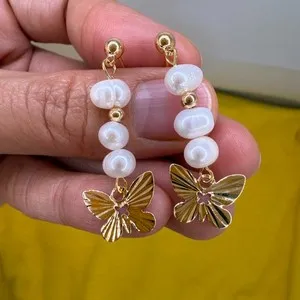 Authentic Ethereal Butterfly Pearl Talismans in Radiant Gold