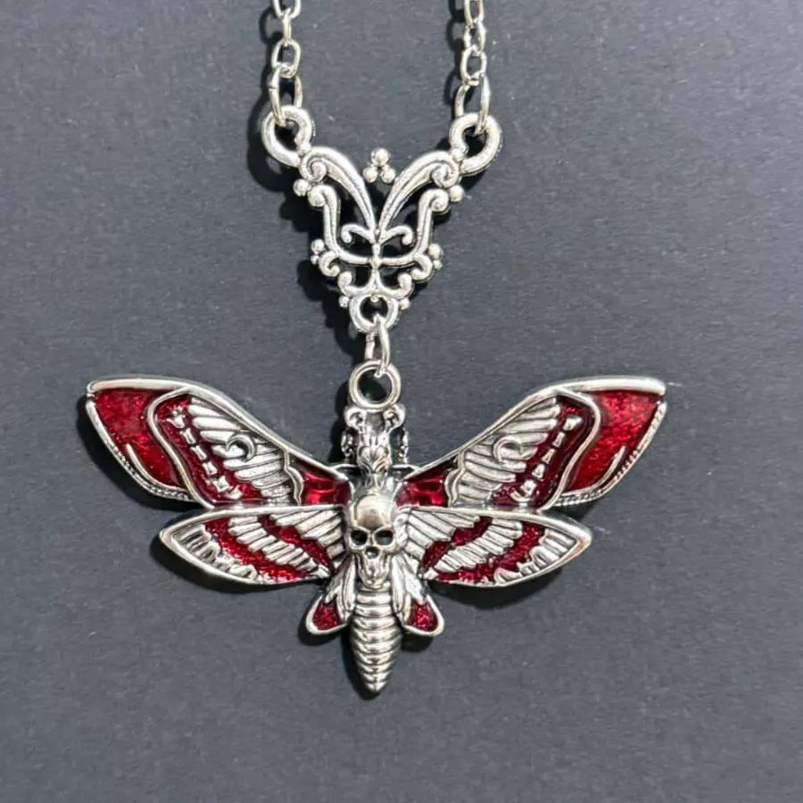 Authentic Death Moth's Dark Blessing: A Skull Pendant of Protection and Renewal