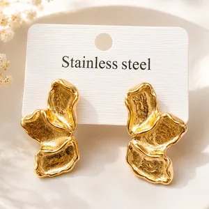 Authentic Wings of Illumination Textured Gold Studs