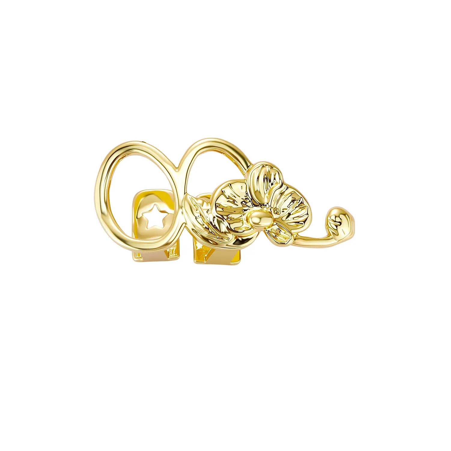 Authentic Butterfly Grillz Single Tooth Teeth Jewelry Flower Design Gold Silver Hip Hop Mouth Jewelry Streetwear Accessories