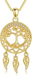 Authentic Dreamcatcher of Serenity: 14k Gold Plated Moissanite Guardian