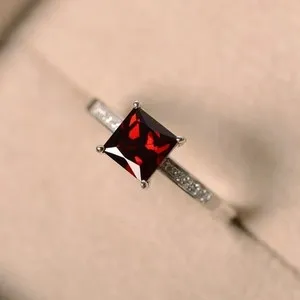 Authentic The Duchess Dream Princess Cut Garnet Ring