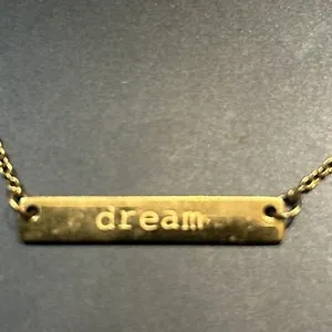 Authentic Dreamcatcher's Whisper: 18k Gold Plated Bar Necklace