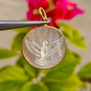 Authentic Heart of Love: Mother of Pearl Dove Pendant