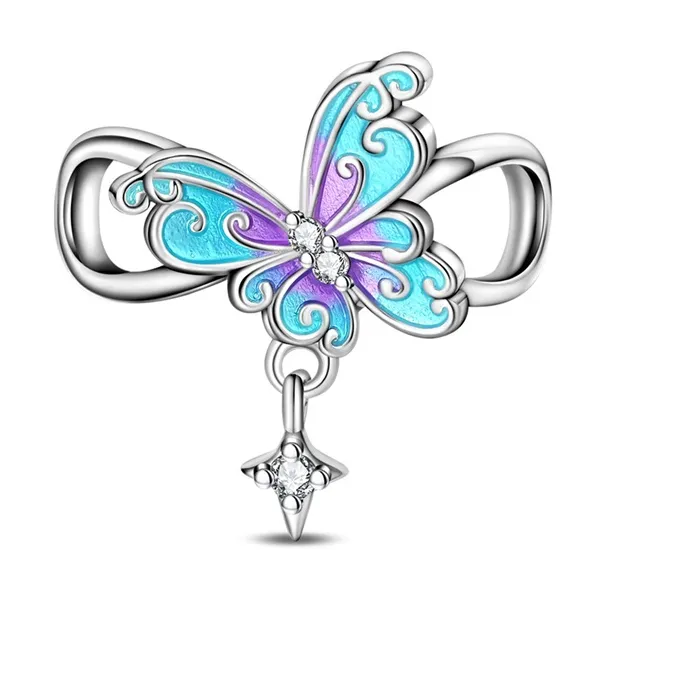 Authentic Infinity's Gentle Flight: Sterling Silver Butterfly Dreamcatcher Bracelet