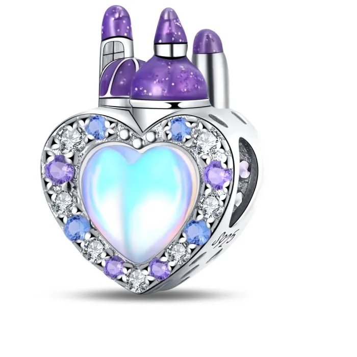 Authentic 925 Sterling Silver Dream Castle Charms Bead Fit Original Bracelet DIY Women Birthday Jewelry