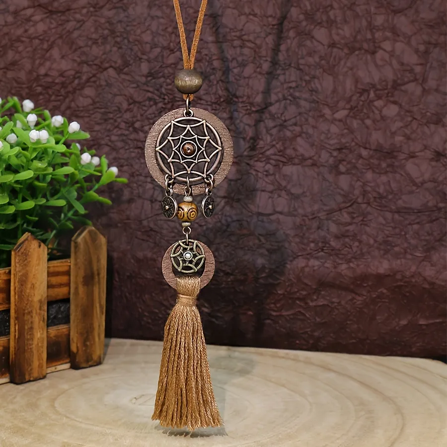 Authentic 1 Pcs Brown Necklace Dream Catcher Tassel Designs Long Necklace Pendent Necklace Trendy Ornaments Versatile Gifts Party