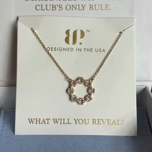 Authentic Bomb Party Sterling Club Vermeil “The Infinite Chain” Gold Plated Rose Quartz CZ