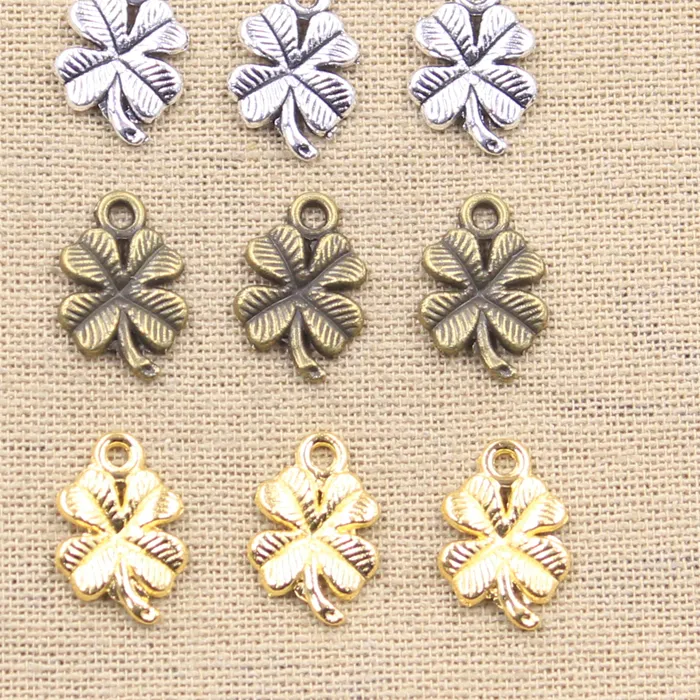 Authentic 20pcs Charms Lucky Irish Four Leaf Clover 17x11mm Antique Making Pendant fit,Vintage Tibetan Bronze,DIY Handmade Jewelry