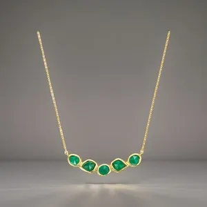 Authentic Guardianship of the Emerald Heart: Sterling Silver & Green Onyx Necklace