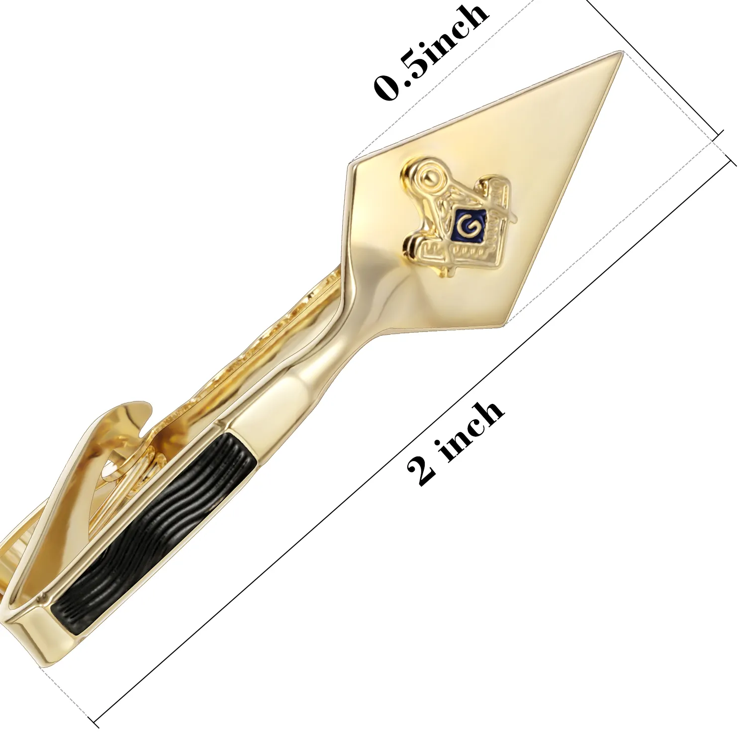 Authentic ​Classic Mens Masonic Compasses Tie Clip Golden Freemason Emblem For Men Suit Shirt Jewelry Secret Society Brotherhood Symbol