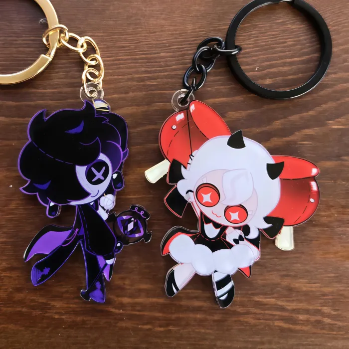 Authentic Cookie*Run Cute Kingdom Acrylic Keychain Candy Apple Black Sapphire Cookie Keyring Cute Anime Game Figure Bag Charm Pendant Jewe