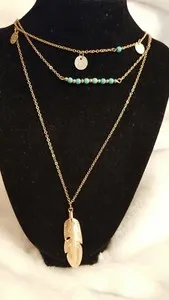 Authentic Gilded Plume Layered Talisman of the Free Spirit