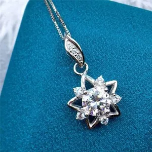 Authentic Celestial Radiance: Six‑Star Shooting Star Amulet – 2Ct Lab‑Created Diamond in 14K White‑Gold