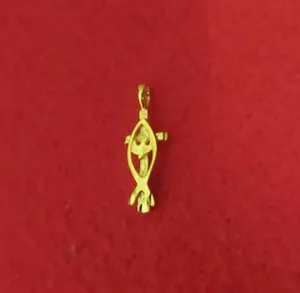 Authentic 14KT GOLD PLATED CROSS WITH DOVE CHARM PENDANT - 2645