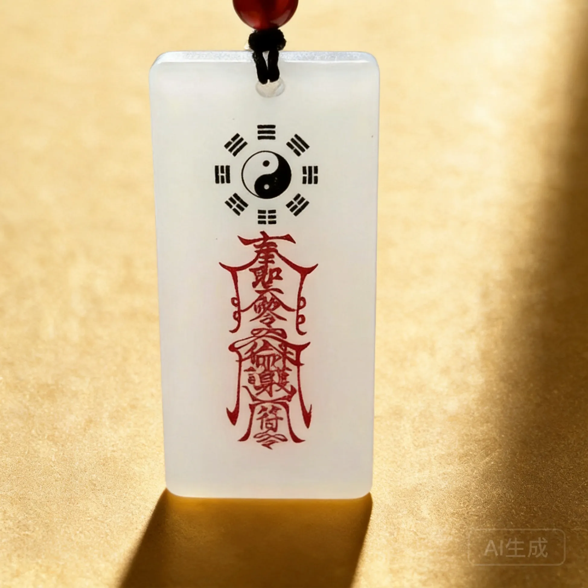 Authentic Snqp Chinese Taoist White Jade Pendant Yin Yang Bagua Lucky Amulet Blessing Fortune Good Luck Necklace For Men Women
