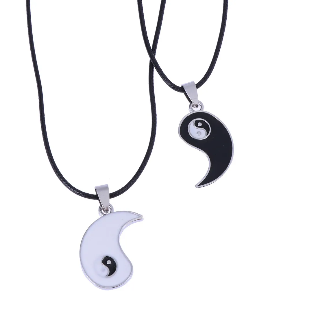 Authentic 1Pair Yin Yang Tai Pendant Necklace Vintage Bagua Taoist Symbol Unique Personal Accessory