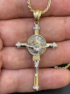 Authentic The Radiant Crucifix: A Gilded Vessel of Eternal Grace