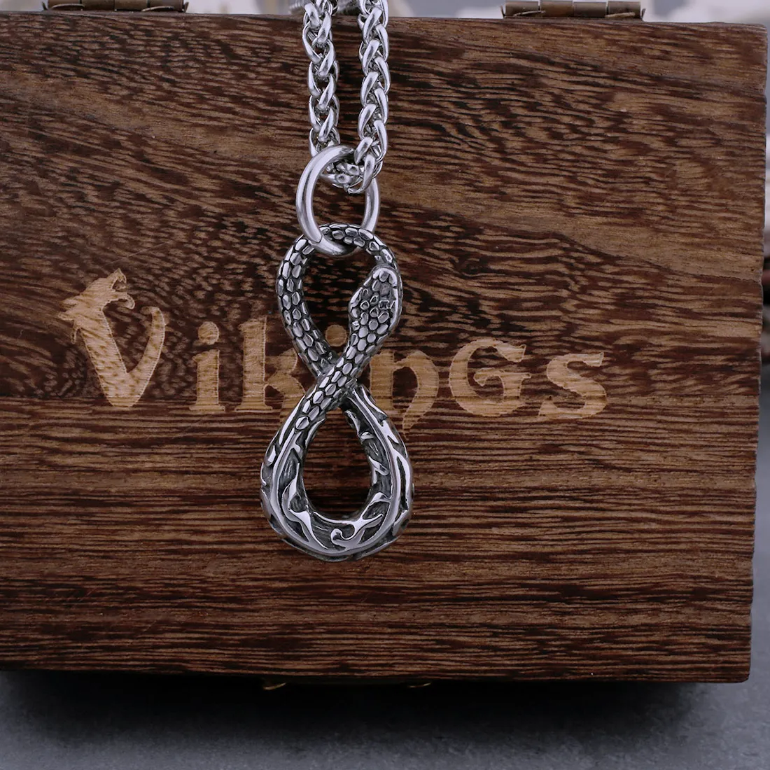 Authentic The Infinite Serpent: Ouroboros Vitality Pendant in 316L Stainless Steel