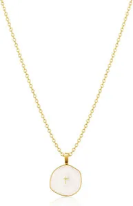 Authentic Celestial Radiance: The Ethereal Enamel Cross Amulet