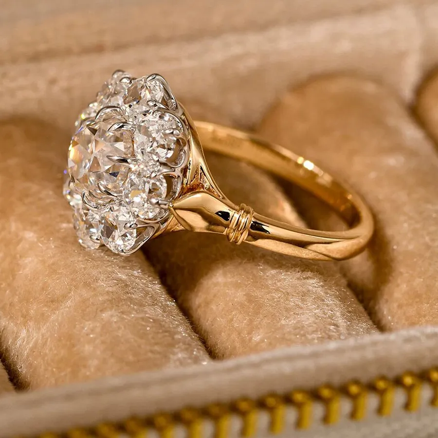 Authentic The Eternal Light Band A 14K Yellow Gold Ring With Igi Lab- Grown Diamond