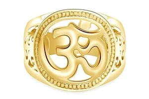 Authentic The Golden Pranava: Sacred Om Ring of Eternal Resonance