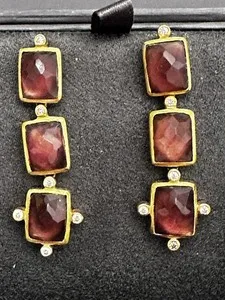 Authentic Redemption's Ruby Ember: 24k Gold Plated Garnet Earrings