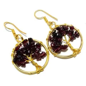 Authentic Crimson Fire & Gilded Radiance: Mozambique Garnet Talismanic Earrings