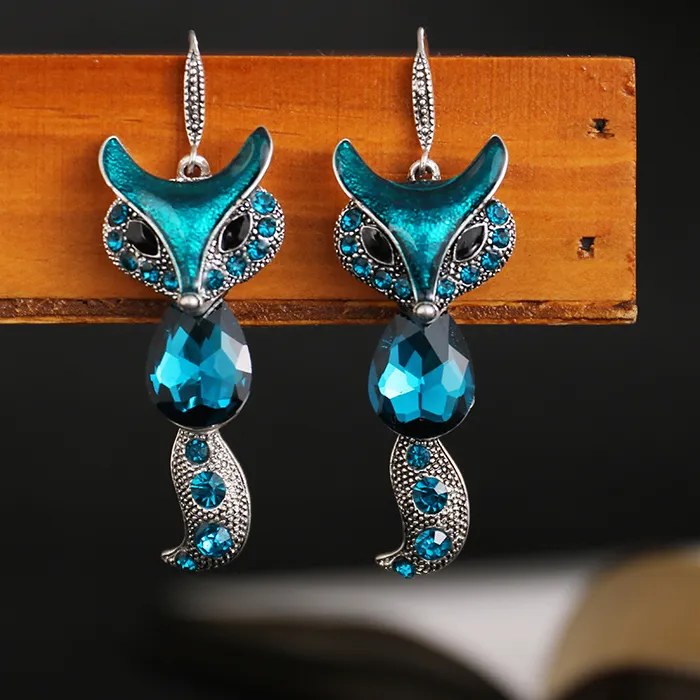 Authentic Shadow Watcher Fox Spirit Silver-Tone Earrings - Gothic Guardian Amulet