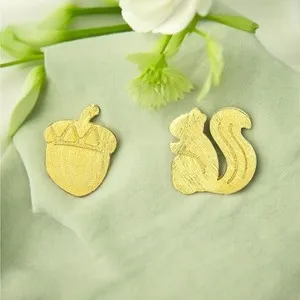 Authentic Gilded Forest Acorn and Squirrel Talisman Earrings