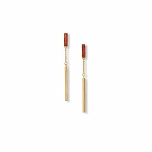 Authentic Golden Amber Bar Drop Earrings: A Silver Path to Inner Light